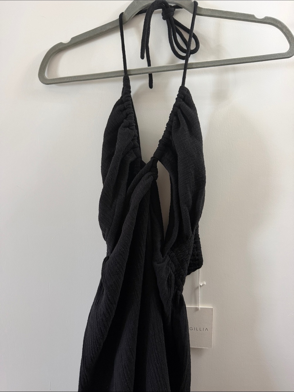 Gillia Black Backless Halter Dress